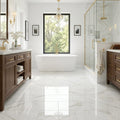 Calacatta Gold Aspen 12x24 Polished Marble Tile — Primary Bath floor