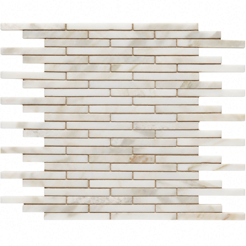 Calacatta Gold Honed Mini Brick Marble Mosaic