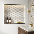 Calacatta Gold (Italian) Marble 1x1 Honed Hexagon Mosaic — Bathroom niche