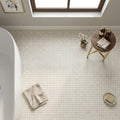 Calacatta Gold (Italian) Marble 1x1 Honed Mosaic — Bathroom floor