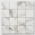 Calacatta Gold (Italian) Marble 1x1 Honed Mosaic close-up