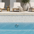 Calacatta Gold (Italian) Marble 1x1 Honed Mosaic — Swimming Pool pool interior tiling