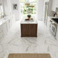 Calacatta Gold (Italian) Marble 12x12 Honed Tile — Kitchen floor