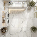 Calacatta Gold (Italian) Marble 12x12 Honed Tile — Laundry Room floor