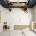 Calacatta Gold (Italian) Marble 12x12 Honed Tile — Mudroom floor