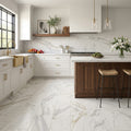 Calacatta Gold (Italian) Marble 12x24 Honed Tile — Kitchen floor