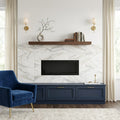 Calacatta Gold (Italian) Marble 12x24 Honed Tile — Living Room fireplace surround