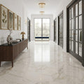 Calacatta Gold (Italian) Marble 18x18 Honed Tile — Hallway floor
