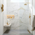 Calacatta Gold (Italian) Marble 18x36 Honed Tile — Bathroom shower wall