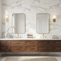 Calacatta Gold (Italian) Marble 18x36 Honed Tile — Bathroom vanity wall