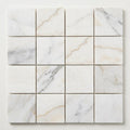 Calacatta Gold (Italian) Marble 2x2 Honed Mosaic close-up