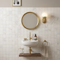 Calacatta Gold (Italian) Marble 2x2 Honed Mosaic — Powder Room wall