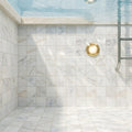 Calacatta Gold (Italian) Marble 2x2 Honed Mosaic — Swimming Pool pool interior tiling