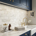 Calacatta Gold (Italian) Marble 3x6 Honed Tile — Laundry Room backsplash