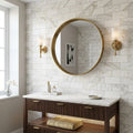 Calacatta Gold (Italian) Marble 3x6 Honed Tile — Bathroom wall