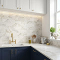 Calacatta Gold (Italian) Marble 3x6 Honed Tile — Kitchen backsplash