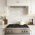 Calacatta Gold (Italian) Marble 4x12 Honed Tile — Kitchen backsplash