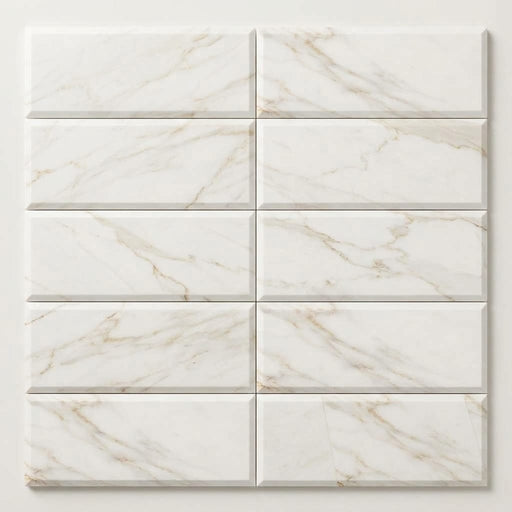 Calacatta Gold (Italian) Marble 4x12 Honed Tile close-up