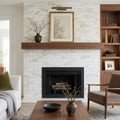 Calacatta Gold (Italian) Marble 4x12 Honed Tile — Living Room fireplace surround