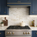 Calacatta Gold (Italian) Marble 4x12 Honed Tile — Kitchen backsplash