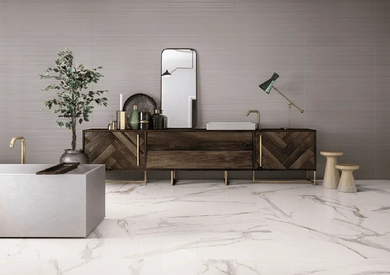 Calacatta Gold Lux 24x48 Semi Polished Porcelain Floor and Wall Tile