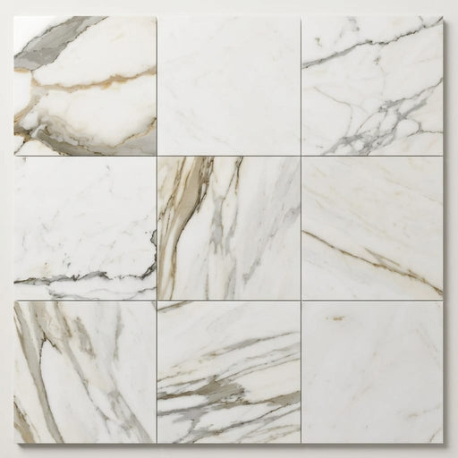 Calacatta Gold Marble Tile 12x12 Polished close-up