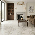 Calacatta Gold Marble Tile 12x24 Honed — Living Room floor
