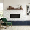 Calacatta Gold Marble Tile 12x24 Polished — Living Room fireplace surround
