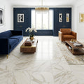 Calacatta Gold Marble Tile 18x18 Honed — Family Room floor