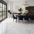 Calacatta Gold Marble Tile 18x18 Honed — Living Room floor