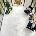 Calacatta Gold Marble Tile 18x18 Honed — Sunroom floor