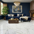 Calacatta Gold Marble Tile 24x24 Honed — Living Room floor