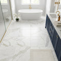 Calacatta Gold Marble Tile 24x24 Honed — Primary Bath floor