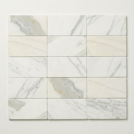 Calacatta Gold Marble Tile 3x6 Honed close-up