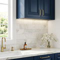 Calacatta Gold Marble Tile 3x6 Honed — Kitchen backsplash edge