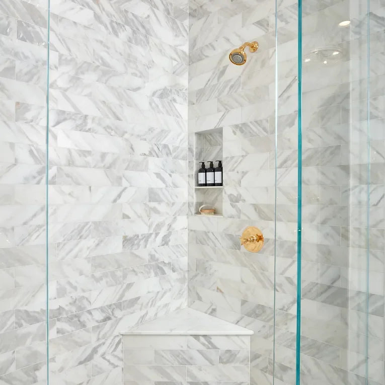 Calacatta Gold Mini Brick Polished Marble Mosaic