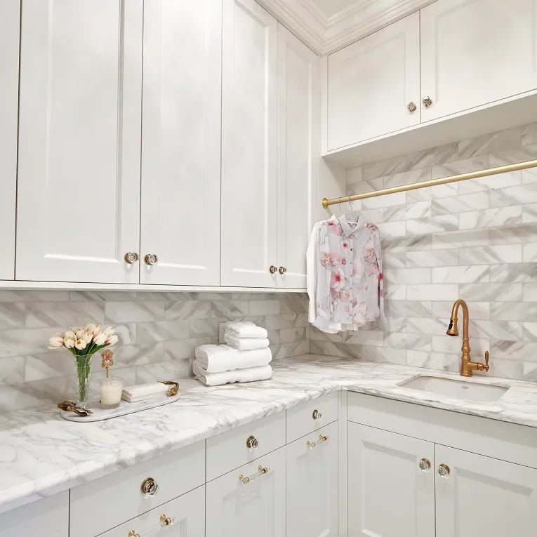 Calacatta Gold Pencil 45 Liner Polished Marble Trim