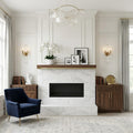 Calacatta Gris 12x24 Honed Marble Tile — Living Room fireplace surround