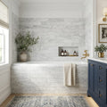 Calacatta Gris 4x16x3/8 Honed Marble Tile — Bathroom tub surround