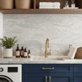 Calacatta Gris 4x16x3/8 Honed Marble Tile — Laundry Room backsplash