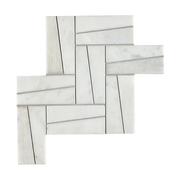 Calacatta Gris Large Chevron Honed Marble Mosaic