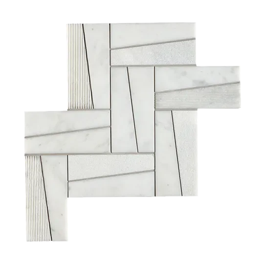 Calacatta Gris Large Chevron Honed Marble Mosaic