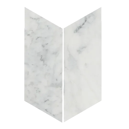 Calacatta Gris Large Chevron Honed Marble Mosaic