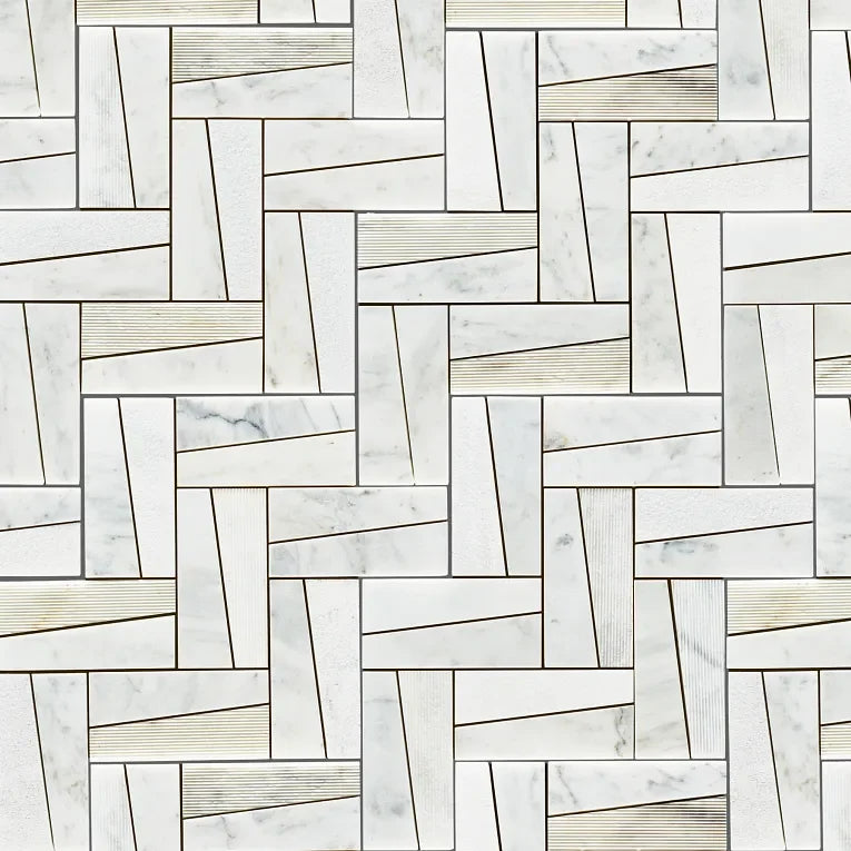 Calacatta Gris Modella Multi Finish Marble Mosaic