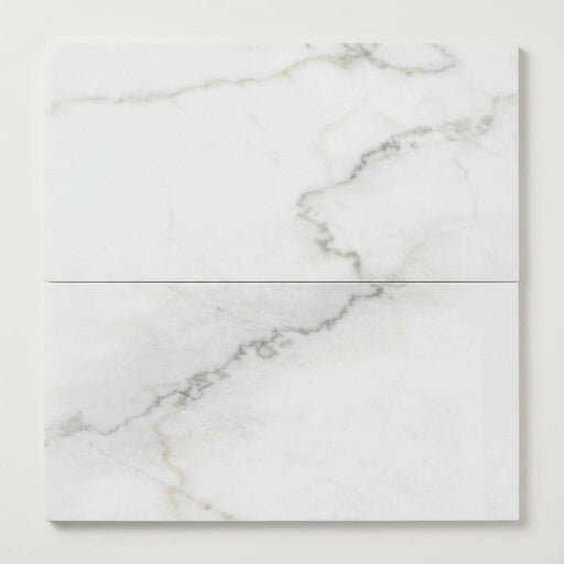 Calacatta Lincoln 12x24 Satin Marble Tile close-up