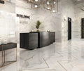 Calacatta Lux Rodapie Calacatta Superwhite Satin Rec 3.7x23.6 Baseboard Porcelain Trim