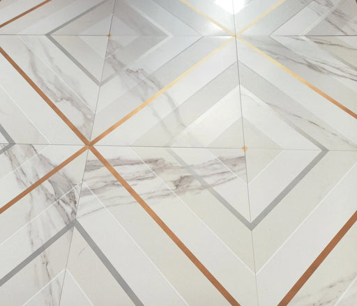 Calacatta Lux Rodapie Calacatta Superwhite Satin Rec 3.7x23.6 Baseboard Porcelain Trim