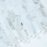 Calacatta Marbella Peel and Stick Pattern Honed Marble Mosaic Tile