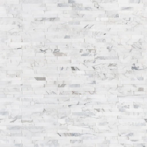 Calacatta Marbella Peel and Stick Pattern Honed Marble Mosaic Tile
