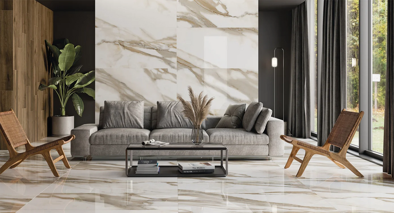 Calacatta Natural Polished 35.4x35.4 Porcelain Tile